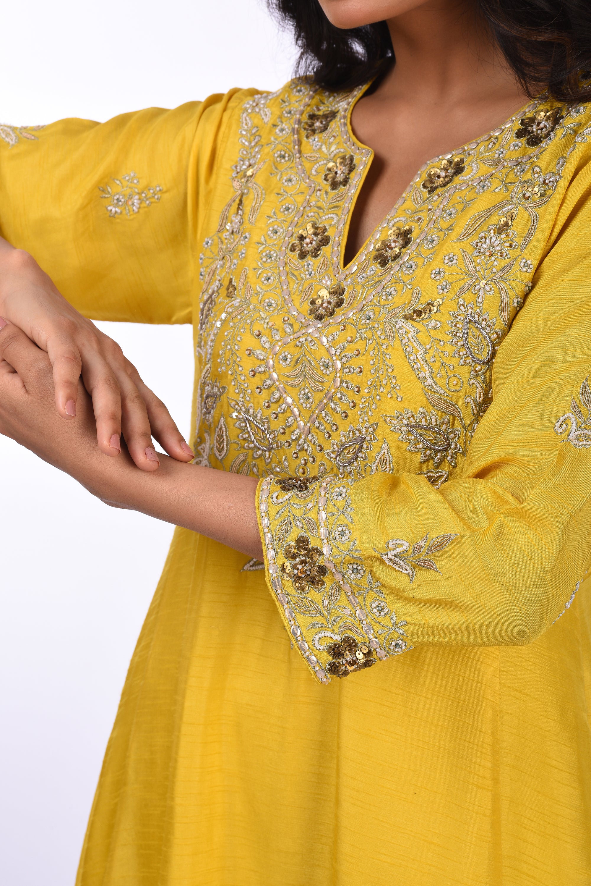Yellow Short Kurta Set
