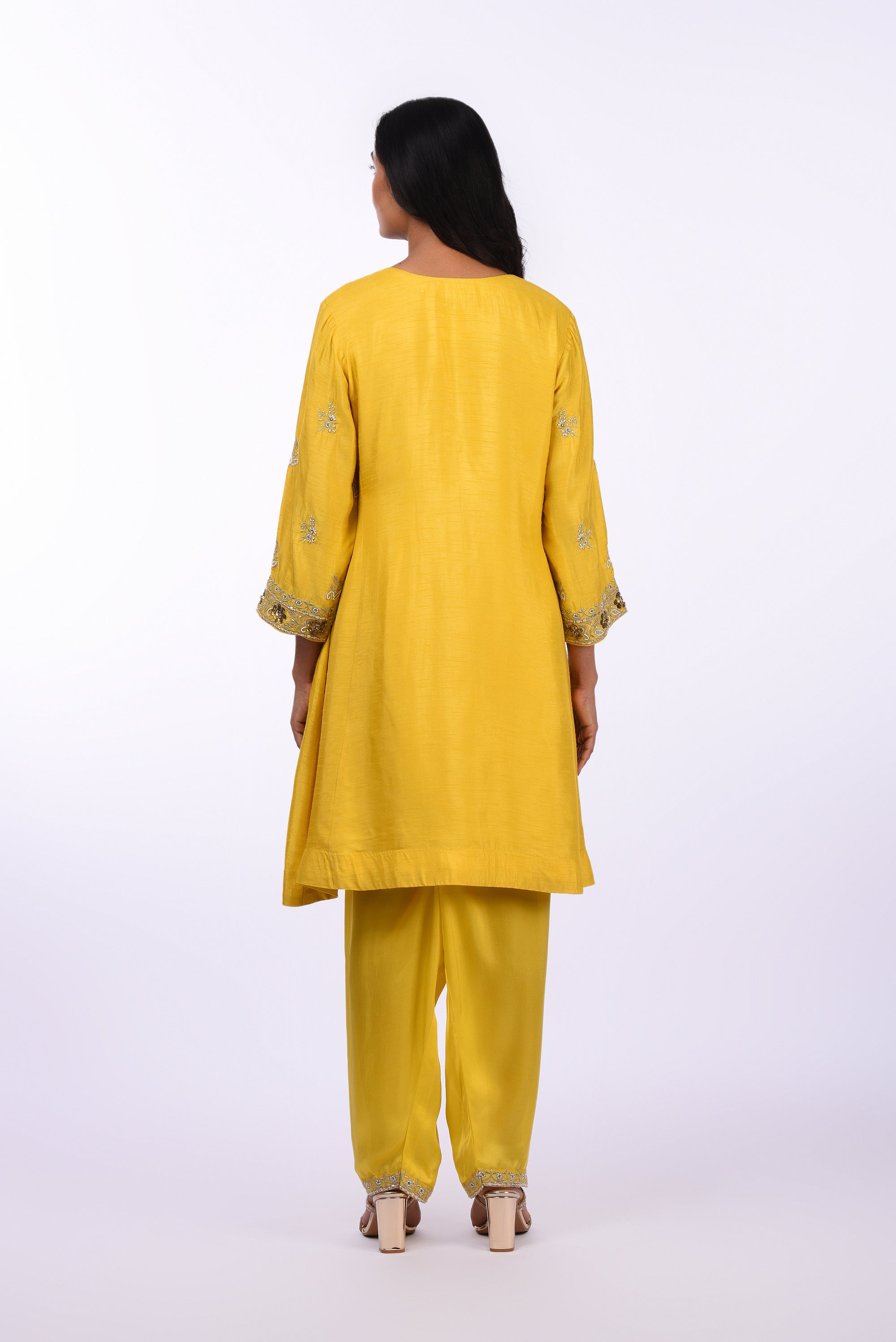Yellow Short Kurta Set