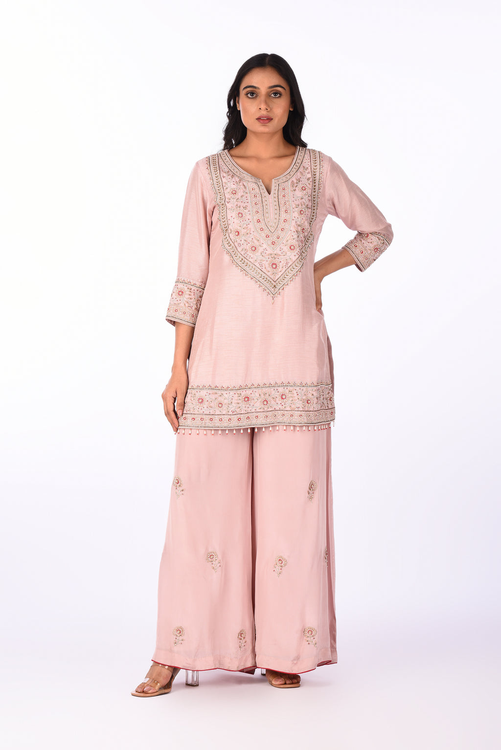 Blush Pink Embroidered Kurta Set