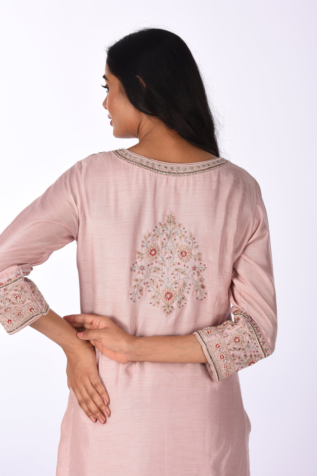 Blush Pink Embroidered Kurta Set