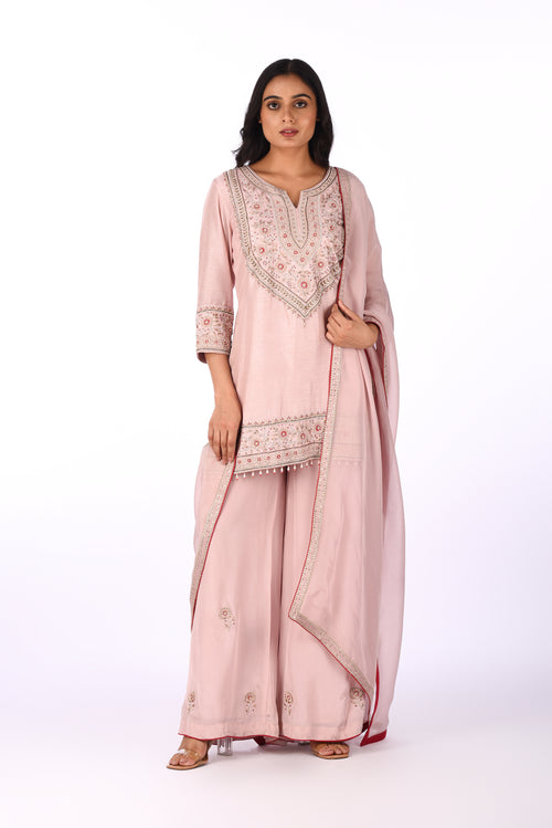 Blush Pink Embroidered Kurta Set