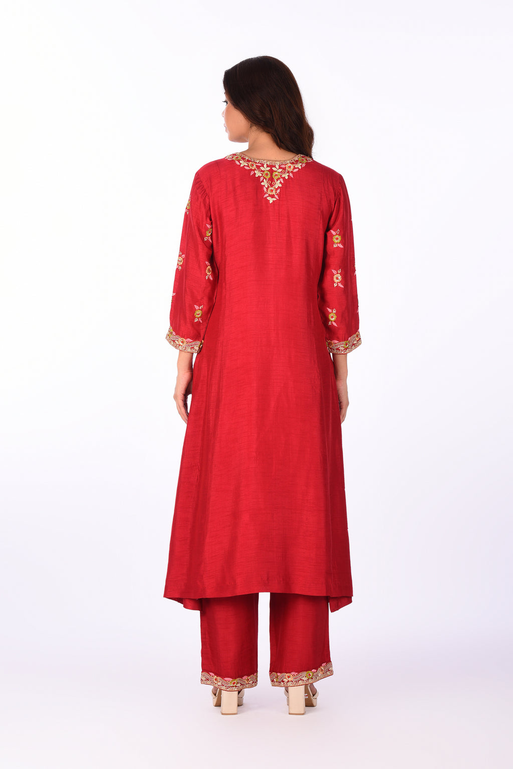 Crimson Embroidered Kurta Set