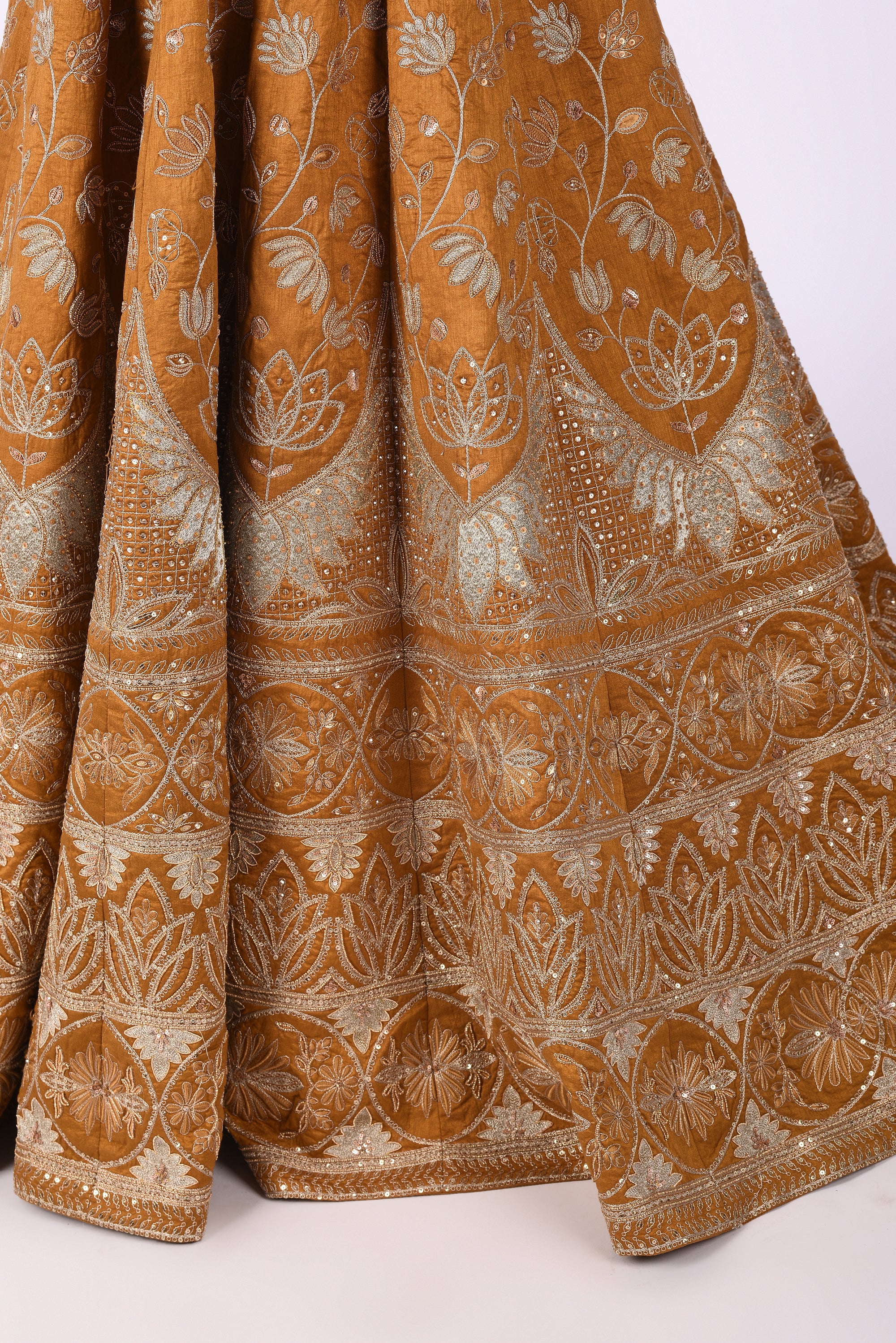 Mustard Yellow Embroidered Bridal Lehenga Set