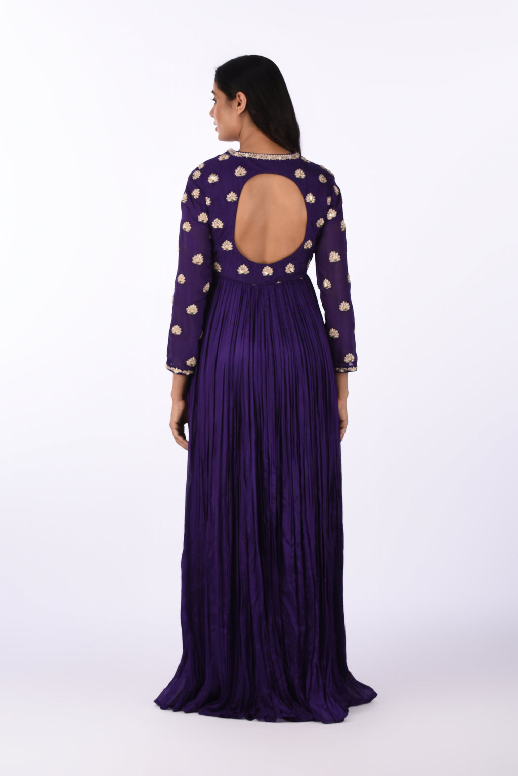 Royal Purple Embroidered Anarkali Set