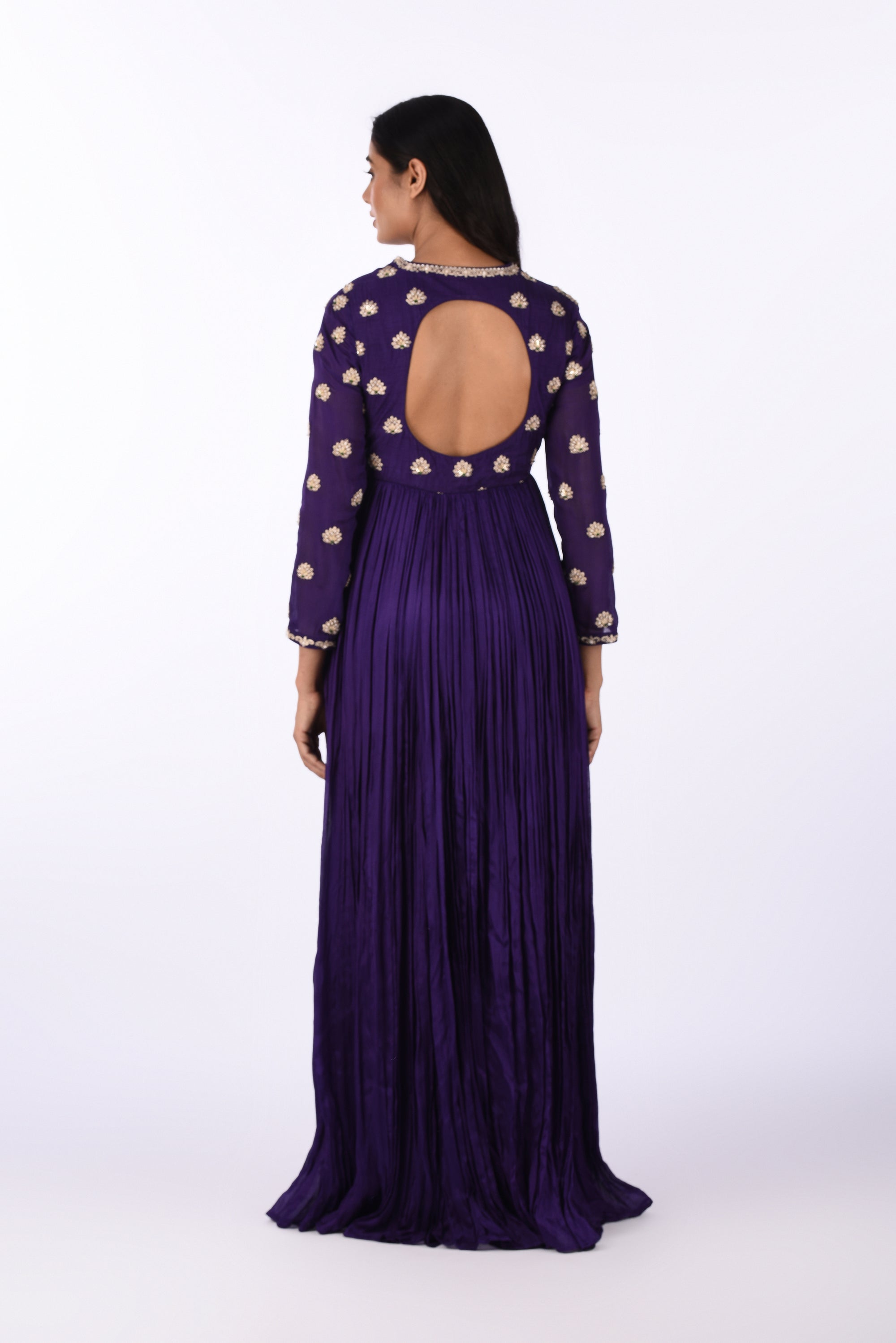 Royal Purple Embroidered Anarkali Set
