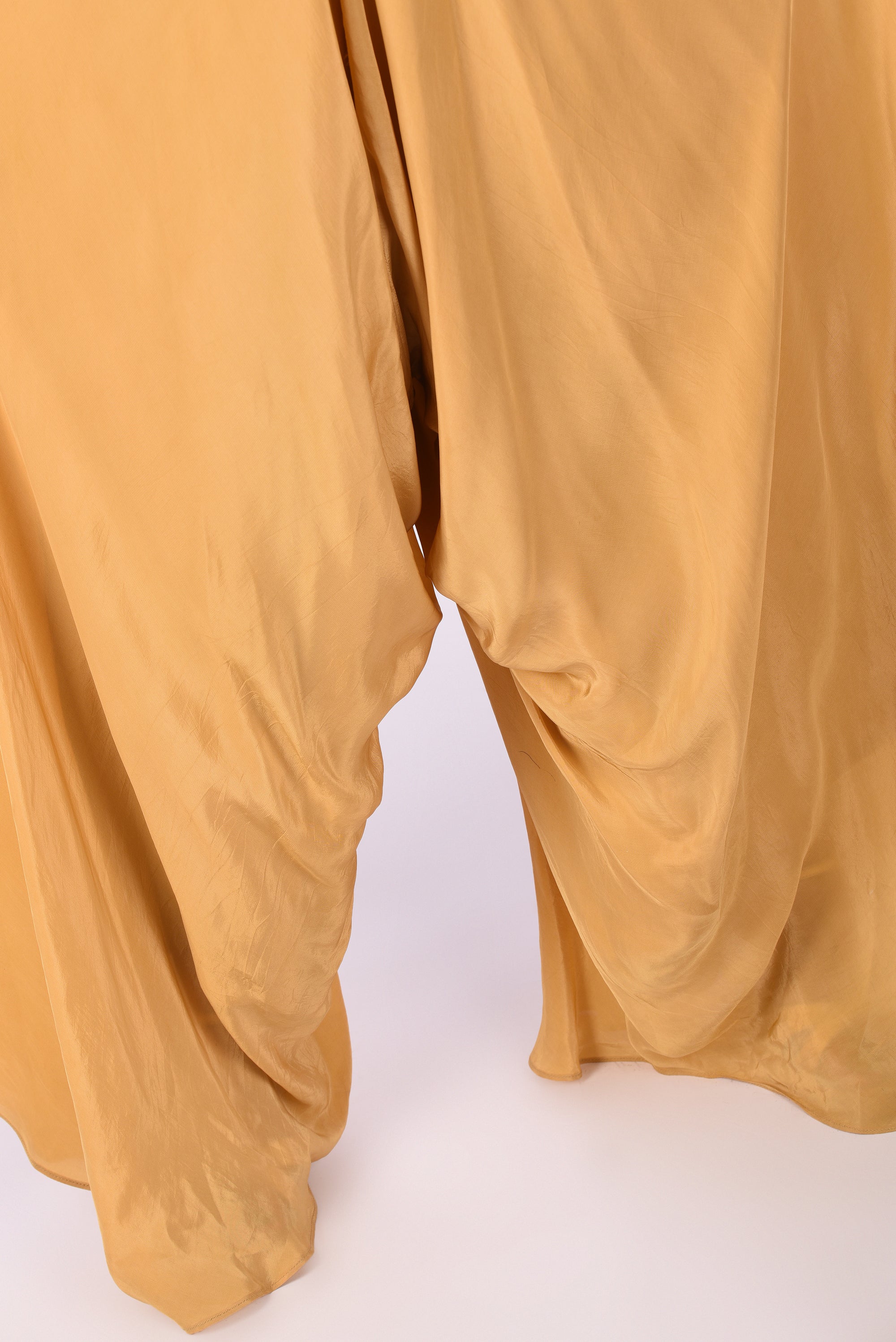 Mustard Yellow Embroidered Crop Top Set
