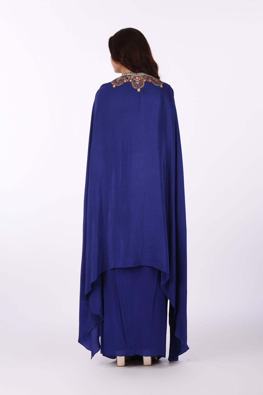 Royal Blue Cape Kurta with Skirt