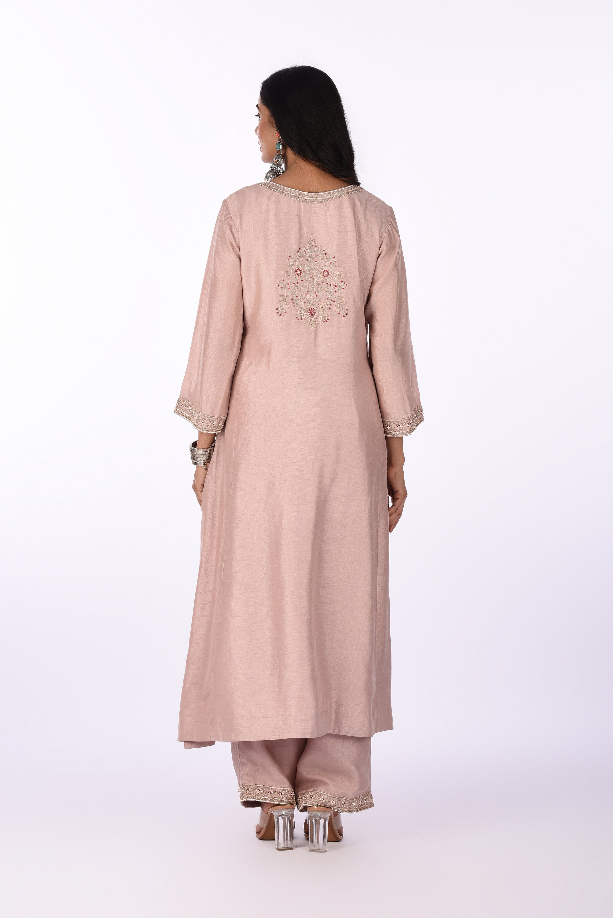 Blush Pink Embroidered Kurta Set