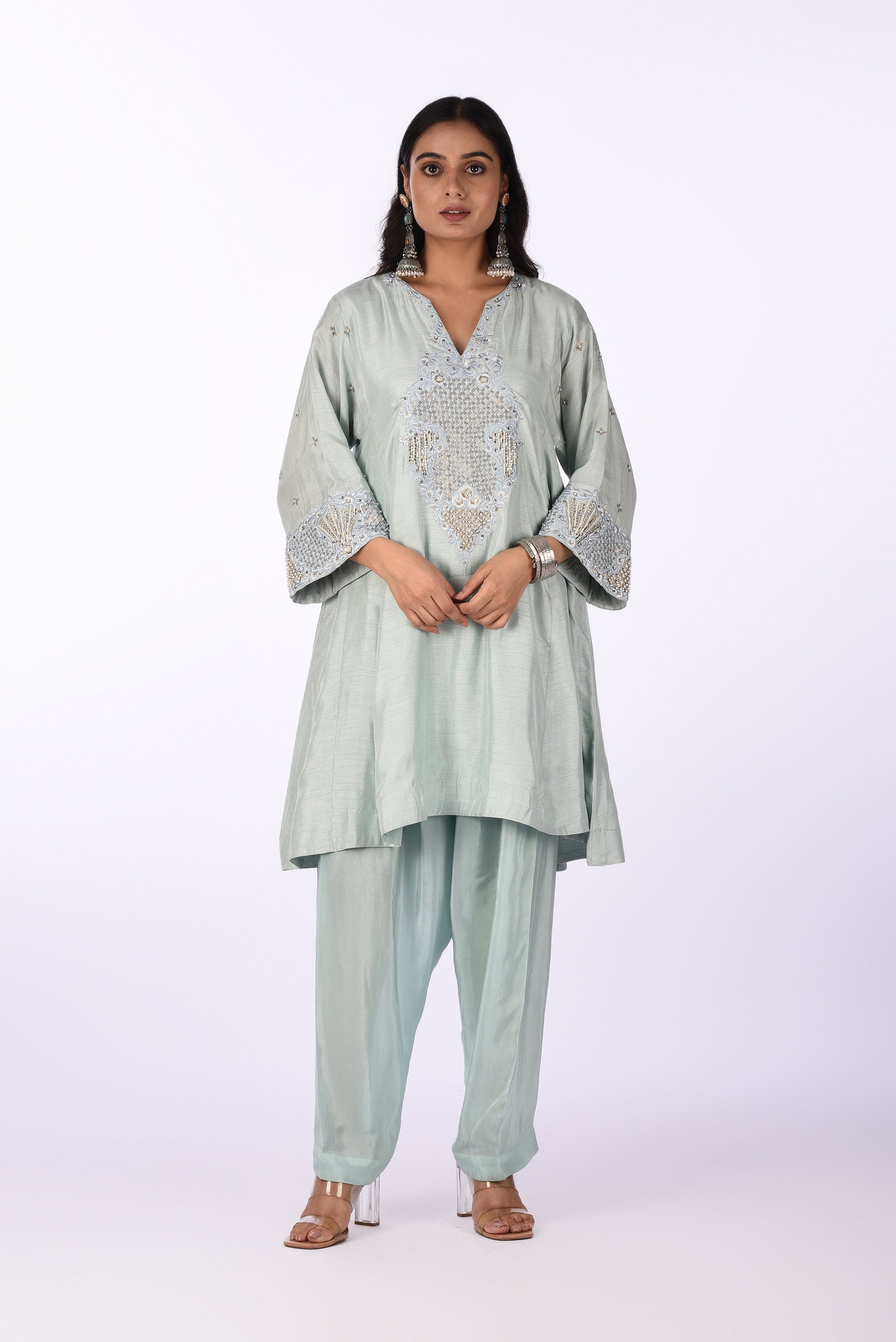 Sage Green Embroidered Co-ord Set