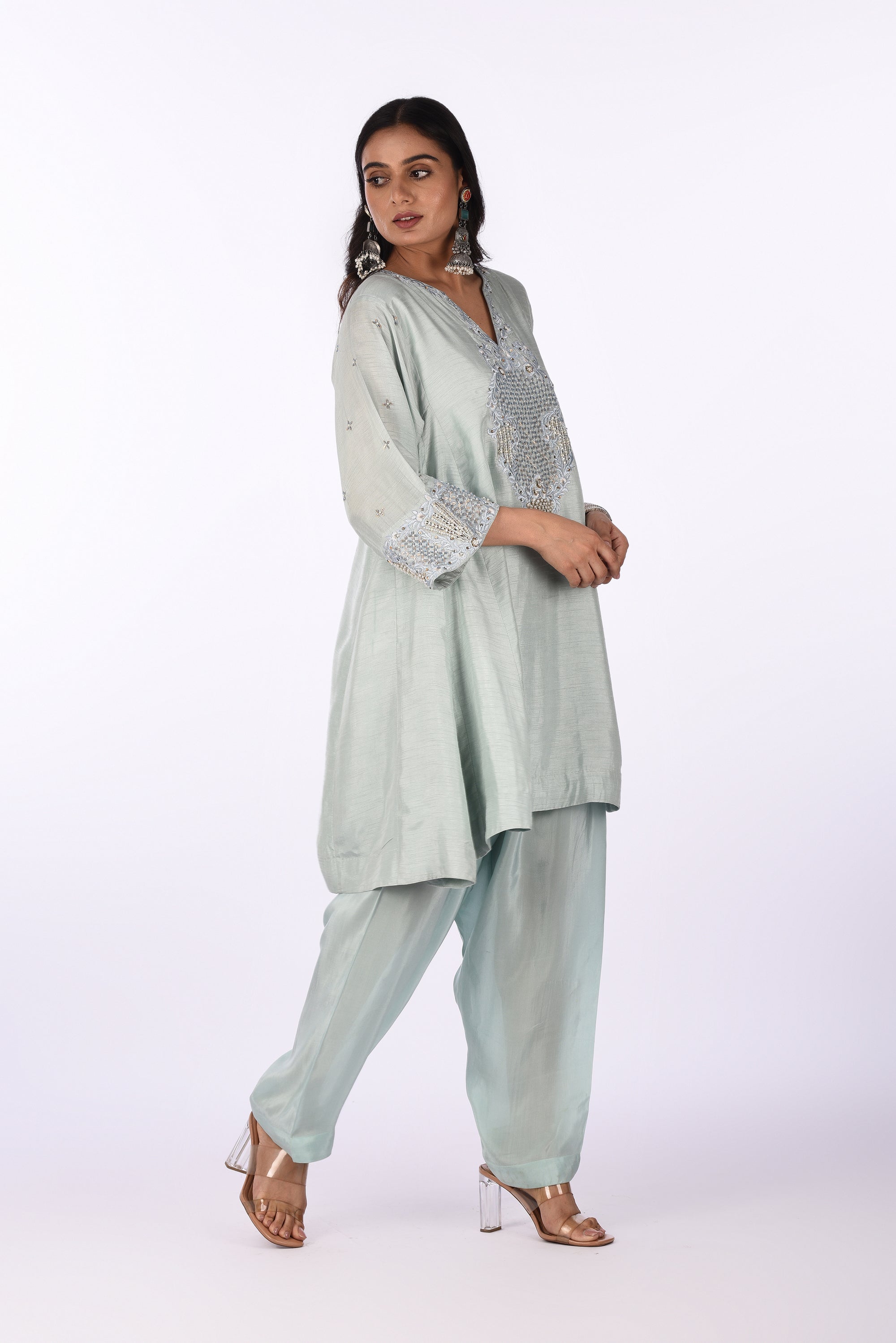 Sage Green Embroidered Co-ord Set